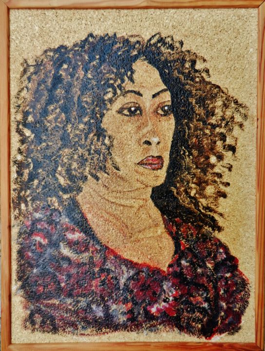 Peinture intitulée "Mimoz "série Modèle"" par Brigitte Mathé (MBL), Œuvre d'art originale, Huile Monté sur Châssis en bois