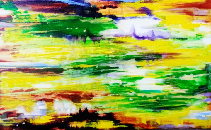 Картина под названием "Plaisir des couleurs" - Brigitte Mathé (MBL), Подлинное произведение искусства, Масло Установлен на Д…