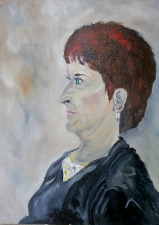 Peinture intitulée "Agnès "série Modèle"" par Brigitte Mathé (MBL), Œuvre d'art originale, Huile