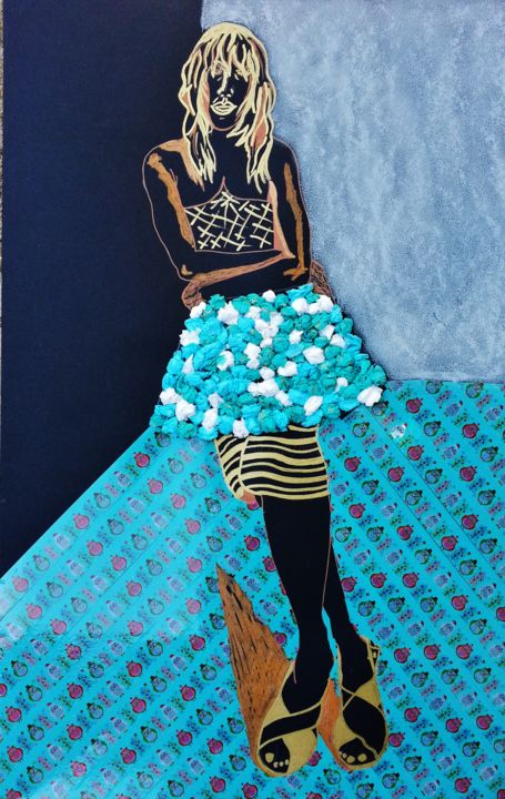 Peinture intitulée "Tenue printanière" par Brigitte Mathé (MBL), Œuvre d'art originale, Acrylique