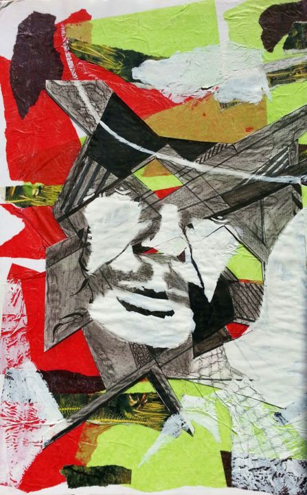 Collages intitulée "Charles Bronson - 5…" par Brigitte Mathé (MBL), Œuvre d'art originale