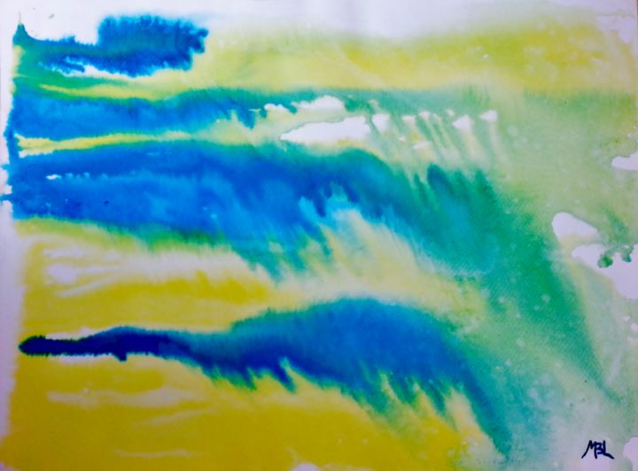 Peinture intitulée "Ocean 36" par Brigitte Mathé (MBL), Œuvre d'art originale, Aquarelle
