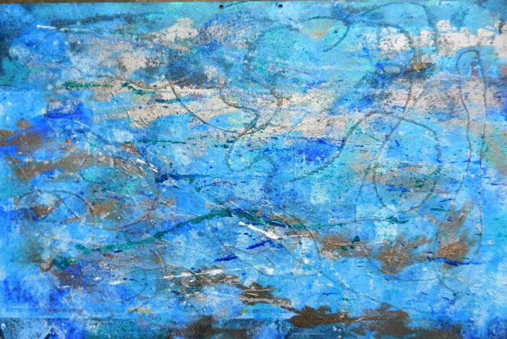 Peinture intitulée "Bleus CIEL" par Brigitte Mathé (MBL), Œuvre d'art originale, Acrylique