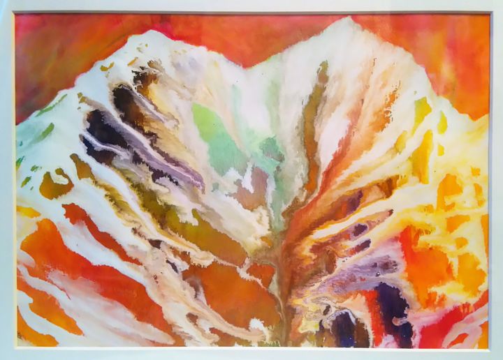 Peinture intitulée "Paysage de montagne…" par Brigitte Mathé (MBL), Œuvre d'art originale, Encre