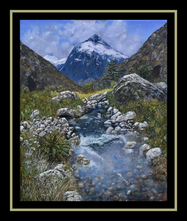 Painting titled "At the Source" by Brigitte Menon, Original Artwork, Oil