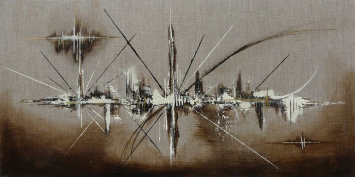 Peinture intitulée "Feu d'artifice" par Brigitte Mostacci, Œuvre d'art originale, Acrylique