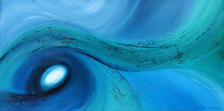 Painting titled "Waves" by Brigitte Mostacci, Original Artwork, Acrylic