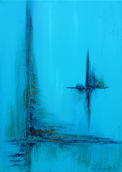 Painting titled "Atlantis" by Brigitte Mostacci, Original Artwork, Acrylic