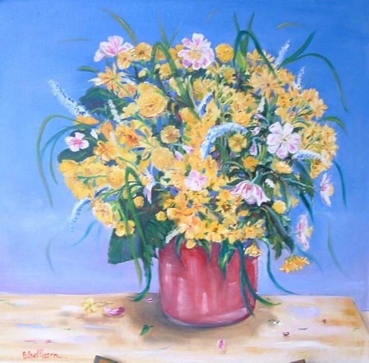 Painting titled "bouquet" by Brigitte Nellissen (Ster), Original Artwork