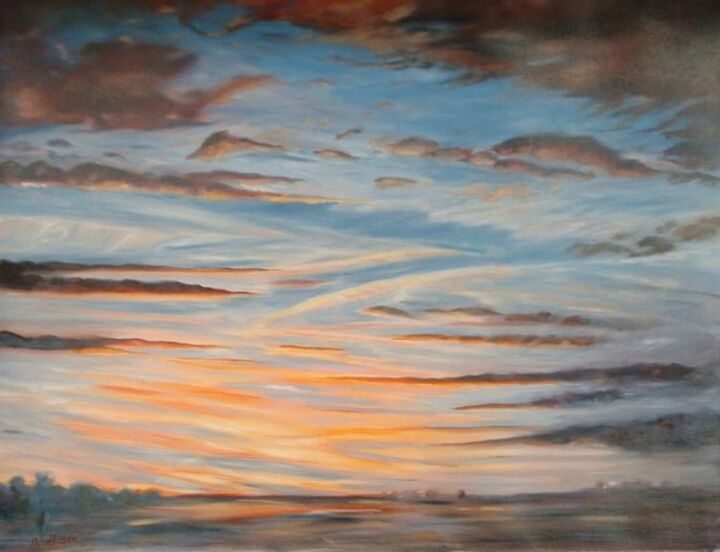 Peinture intitulée "ciel" par Brigitte Nellissen (Ster), Œuvre d'art originale