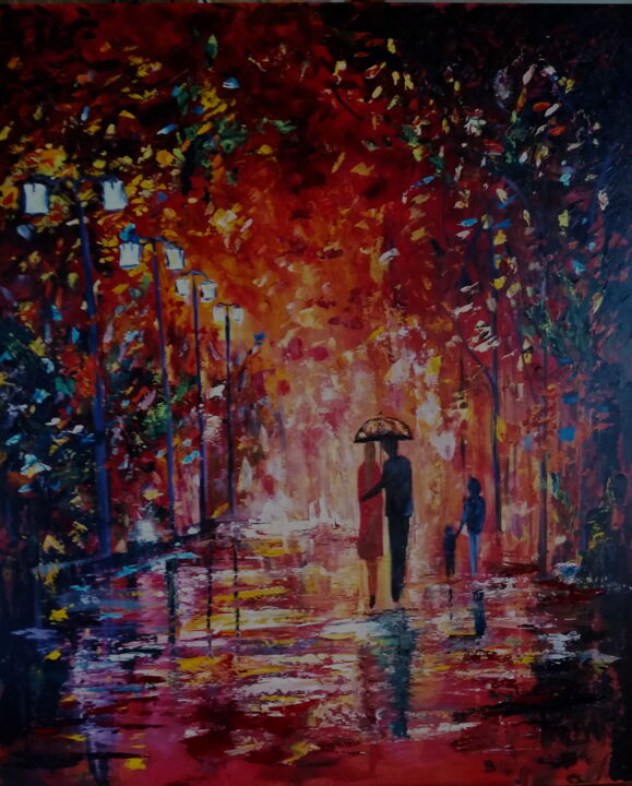 Painting titled "automne" by Brigitte Nellissen (Ster), Original Artwork, Acrylic