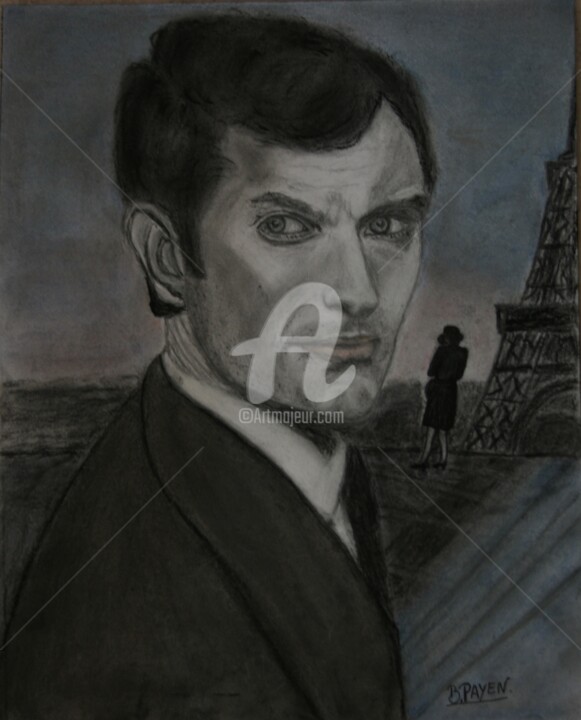 Drawing titled "Portrait de Jude La…" by Brigitte Payen (B.PAYEN), Original Artwork, Graphite