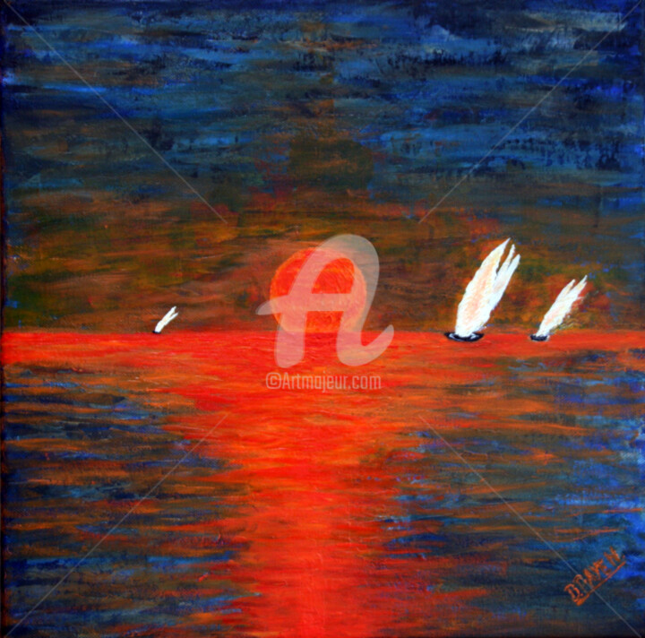 Malerei mit dem Titel "LE SOLEIL COULEUR D…" von Brigitte Payen (B.PAYEN), Original-Kunstwerk, Acryl