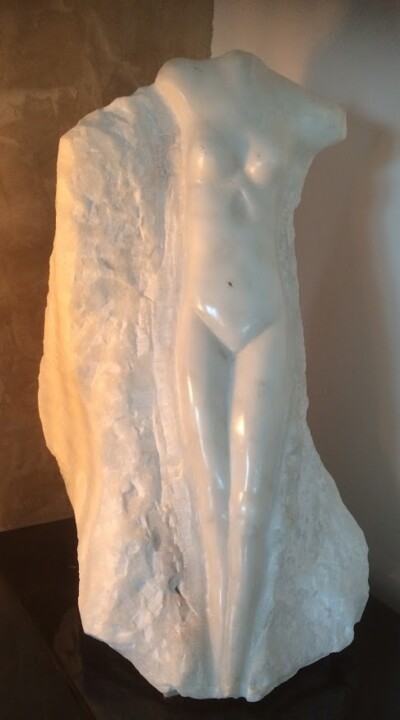 Sculpture intitulée "femme blanche" par Brigitte Perez, Œuvre d'art originale, Pierre