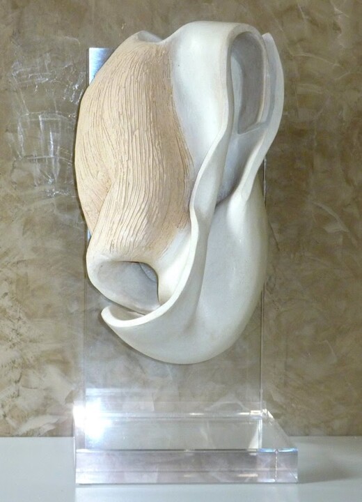 Sculpture intitulée "l'écoute" par Brigitte Perez, Œuvre d'art originale, Terre cuite