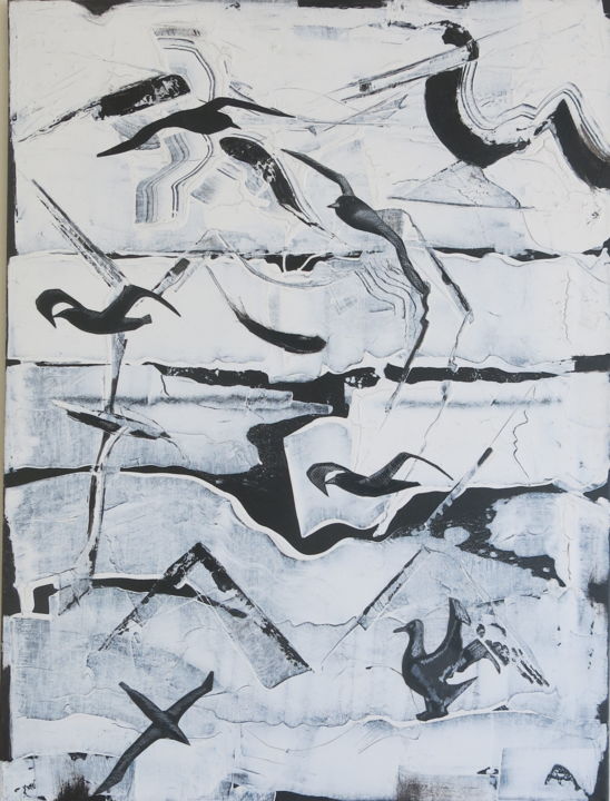 Peinture intitulée "Albatros" par Loir, Œuvre d'art originale, Acrylique