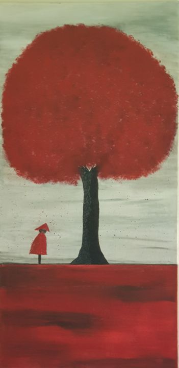 Painting titled "L'inconnu en rouge…" by Brigitte.S, Original Artwork, Acrylic