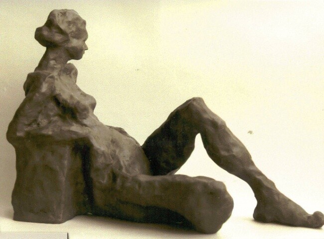 Sculpture intitulée "Celle qui regarde" par Brigitte Valin, Œuvre d'art originale, Métaux