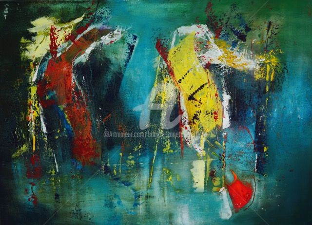 Painting titled "Invitation à danser" by Zanetti Brigitte, Original Artwork, Acrylic