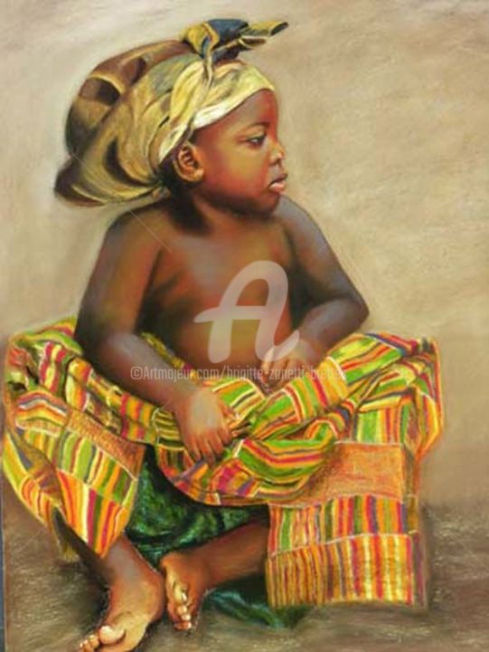 Peinture intitulée "enfant-noir-1.jpg" par Zanetti Brigitte, Œuvre d'art originale