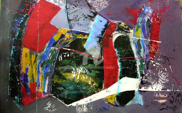 Peinture intitulée "abstrait-5.jpg" par Zanetti Brigitte, Œuvre d'art originale, Acrylique