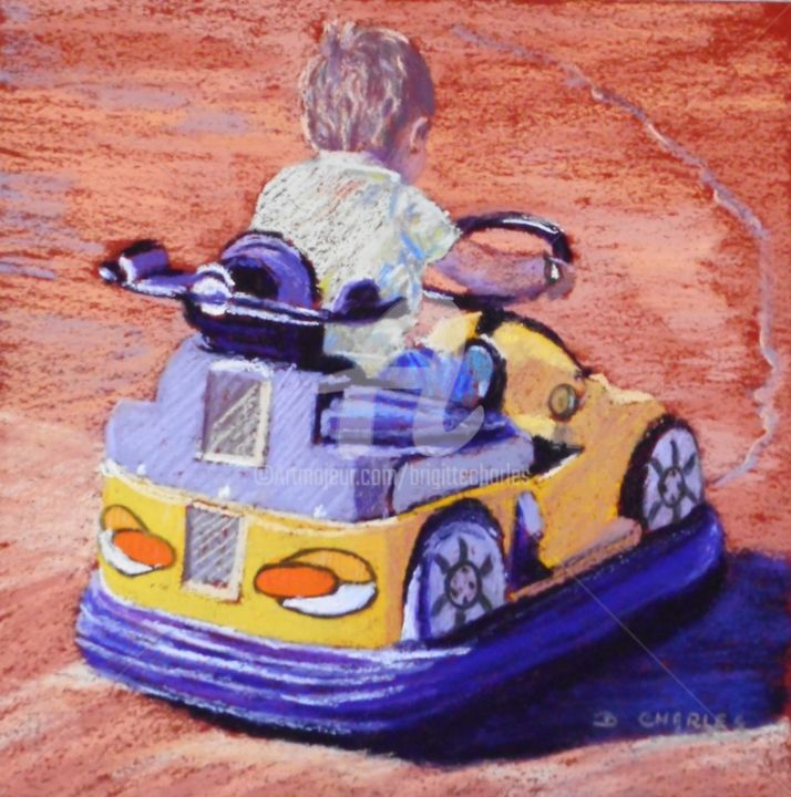 Schilderij getiteld "Wroummmmm" door Brigitte Charles, Origineel Kunstwerk, Pastel