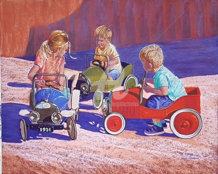 Peinture intitulée "Accrochage sur le P…" par Brigitte Charles, Œuvre d'art originale, Pastel