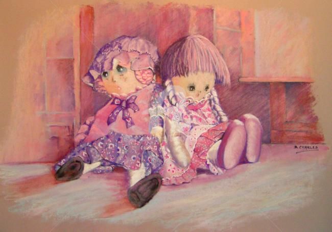 Peinture intitulée "LES CHIPIES" par Brigitte Charles, Œuvre d'art originale, Huile
