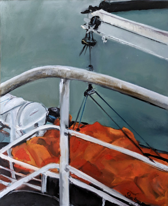 Painting titled "bateau" by Brigitte Starckmann, Original Artwork