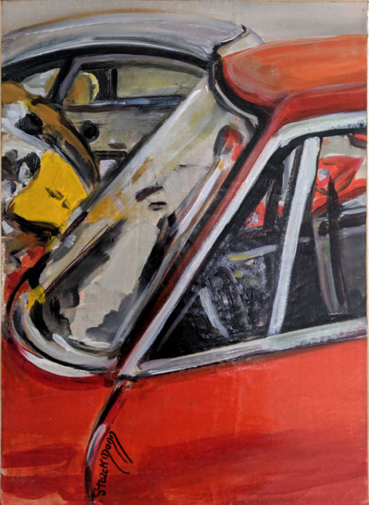 Painting titled "Garage" by Brigitte Starckmann, Original Artwork