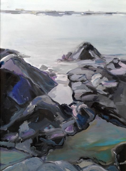 Peinture intitulée "Vision maritime 2" par Brigitte Starckmann, Œuvre d'art originale, Huile