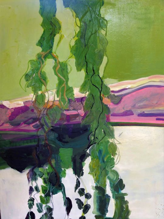 Peinture intitulée "Reflets sur le lac" par Brigitte Starckmann, Œuvre d'art originale, Huile