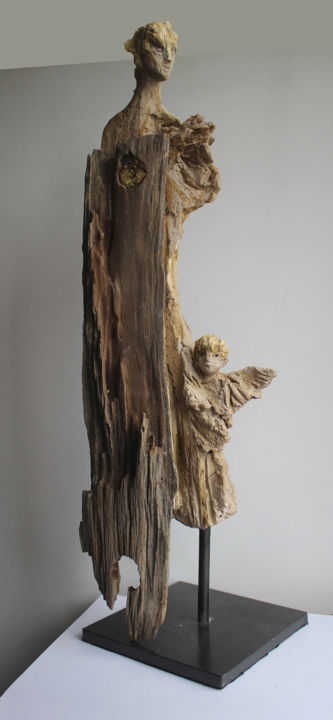 Skulptur mit dem Titel "Promenade / walk" von Brigitt Fleury, Original-Kunstwerk, Keramik
