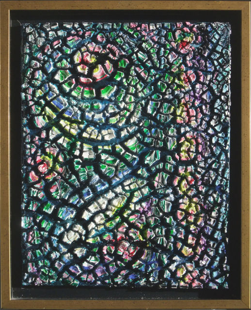 Painting titled "Effet mosaïque" by Jean-Jacques Briquet, Original Artwork, Oil Mounted on Wood Stretcher frame