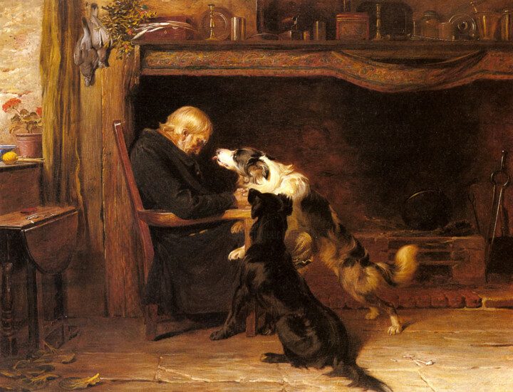 Painting titled "Le long sommeil" by Briton Rivière, Original Artwork, Oil