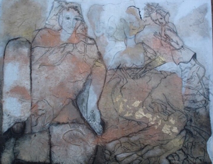 Painting titled "Le repos du guerrier" by Britou, Original Artwork