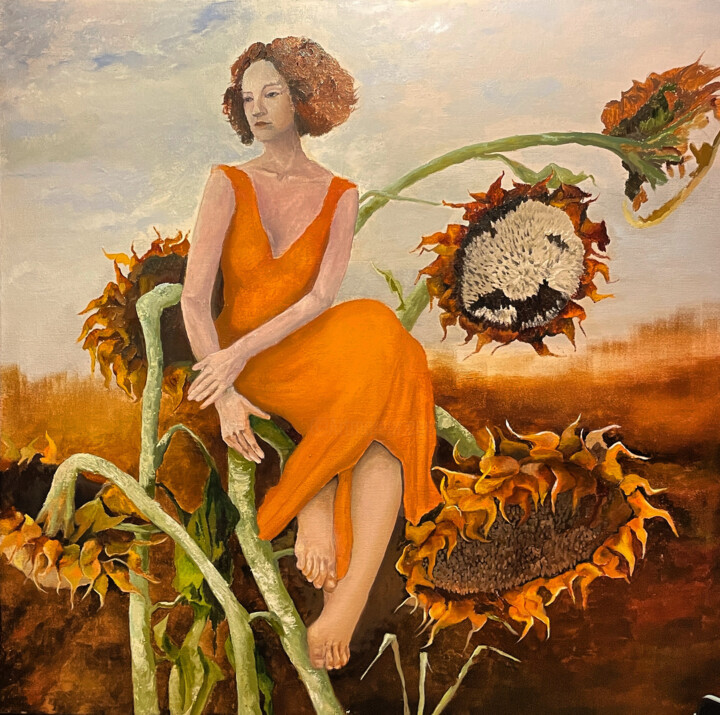 Peinture intitulée "Harvest Godess" par Razvan Burnete, Œuvre d'art originale, Huile
