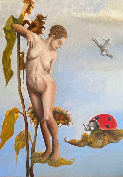 Painting titled "Bug attack" by Razvan Burnete, Original Artwork, Oil