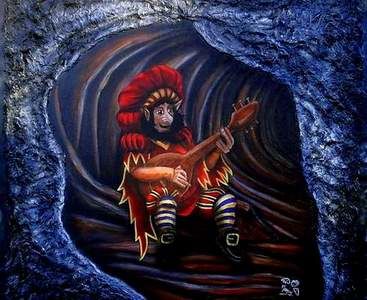 Painting titled "LUTIN GROTTE" by Manos Libre, Original Artwork