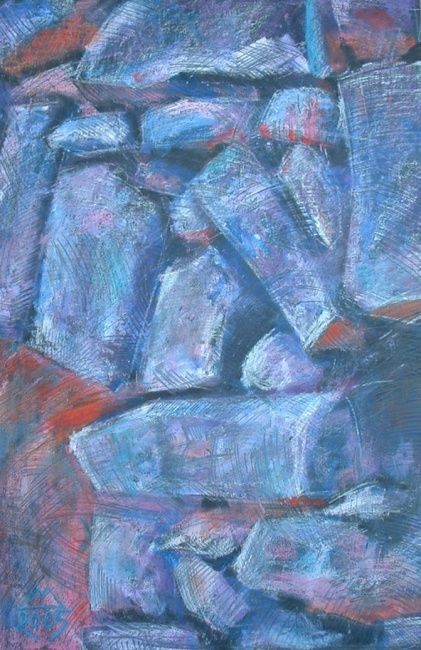 Painting titled "SocioLith" by Marek Lebdowicz, Original Artwork, Pastel