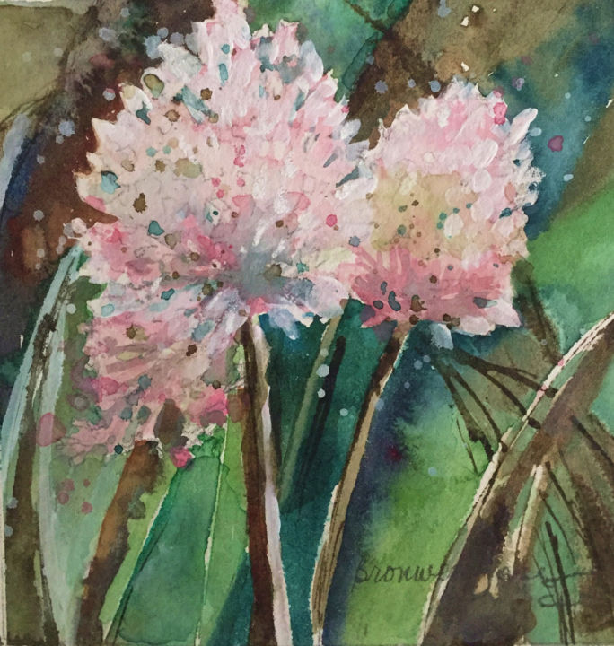Painting titled "More Garlic" by Bronwen Jones, Original Art, Watercolor