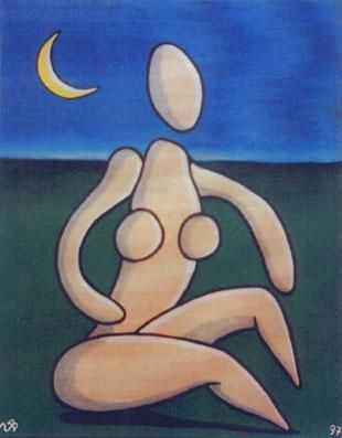 Картина под названием "femme paisible" - Laurent Broussouloux, Подлинное произведение искусства, Масло