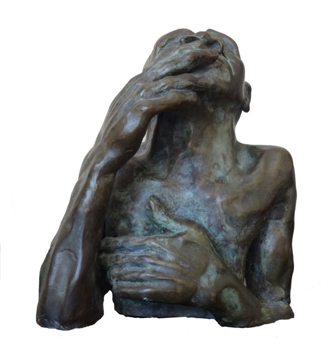 Skulptur mit dem Titel "QueLeCielEstBas" von Stéphane Chaunard, Original-Kunstwerk, Metalle