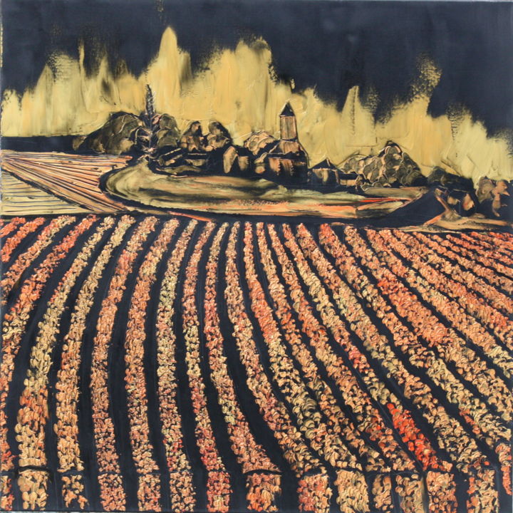 Malerei mit dem Titel "Autumn Walks Wineri…" von Brooke Major, Original-Kunstwerk, Öl