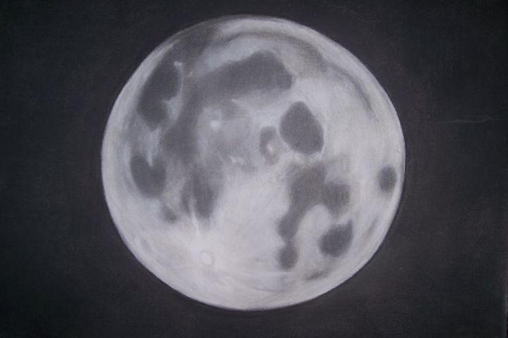 Disegno intitolato "The Moon" da Brooke Bell, Opera d'arte originale