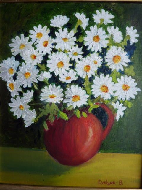 Peinture intitulée "fleurs d'ici" par Evelyne Broquin-Decorte, Œuvre d'art originale