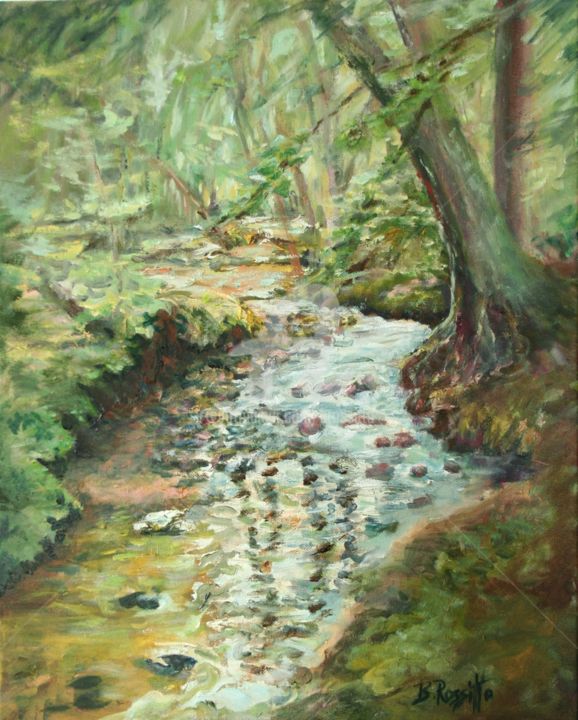 Painting titled "Sparking Spring Day…" by B.Rossitto, Original Artwork, Oil