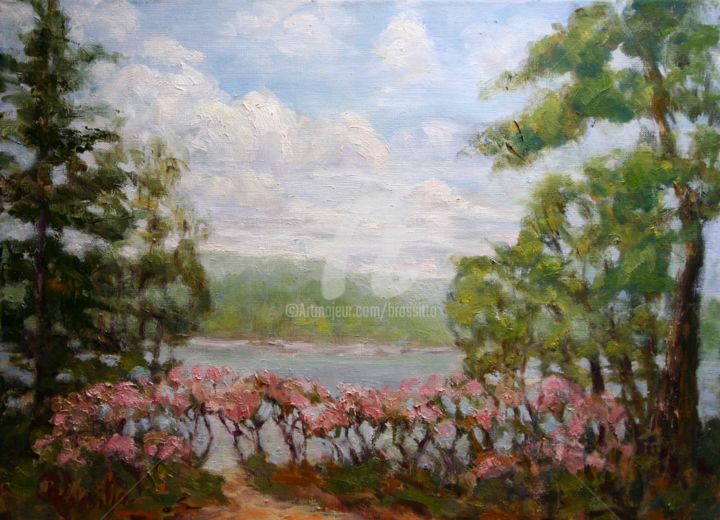 Painting titled "Laurels Along the C…" by B.Rossitto, Original Artwork, Oil