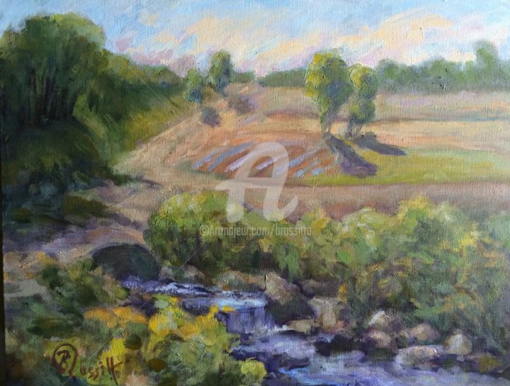 Painting titled "Growing Fields" by B.Rossitto, Original Artwork, Oil