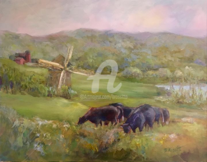 Painting titled "Angus on the Ridge" by B.Rossitto, Original Artwork, Oil